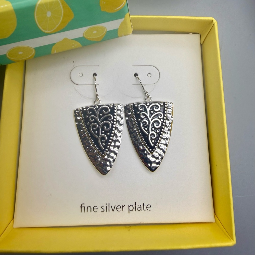 NWOT Boho Silver Plate Dangle Earrings
